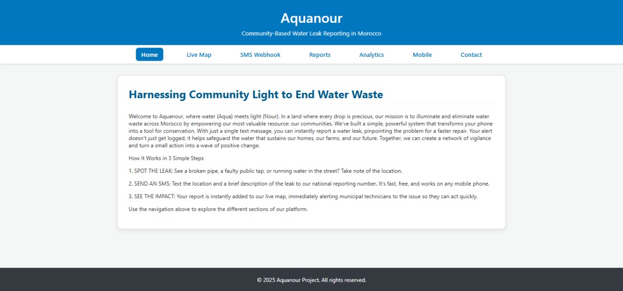 Aquanour Homepage - Community Water Conservation