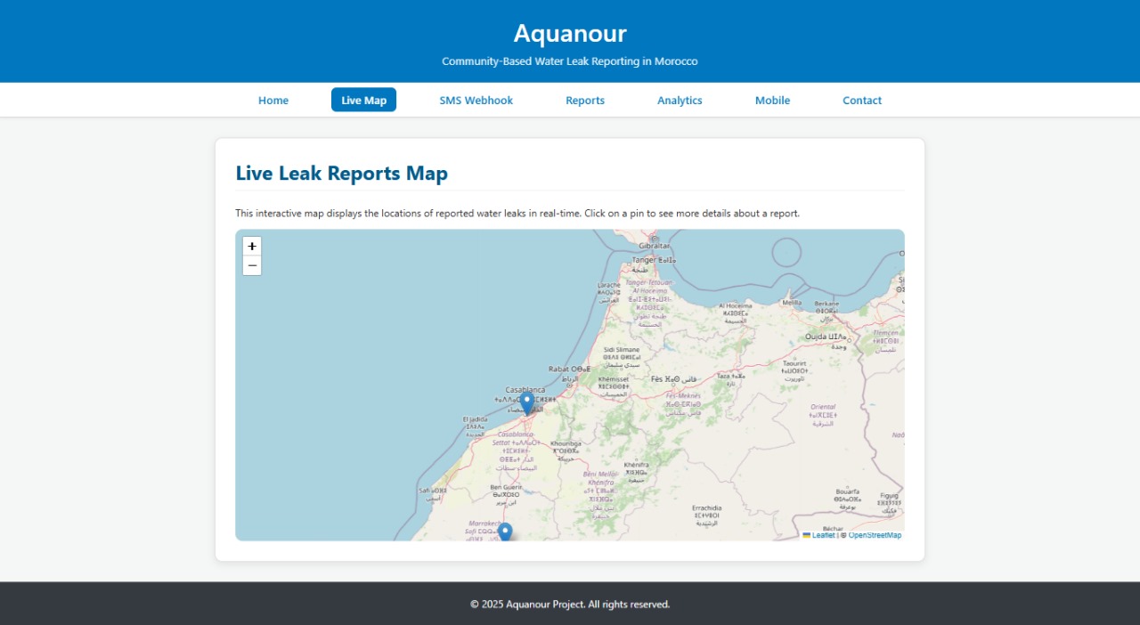 Live Water Leak Reports Map - Real-time Tracking